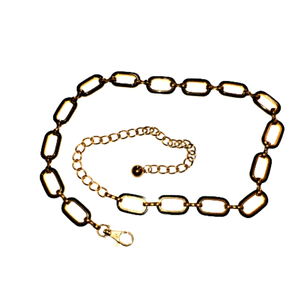 Charter Club Chain Link Adjustable Belt Black and Gold
